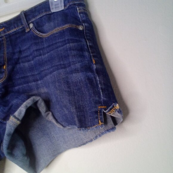 Mossimo Shorts Women 10 Mid Rise Midi Denim Blue - Picture 5 of 14